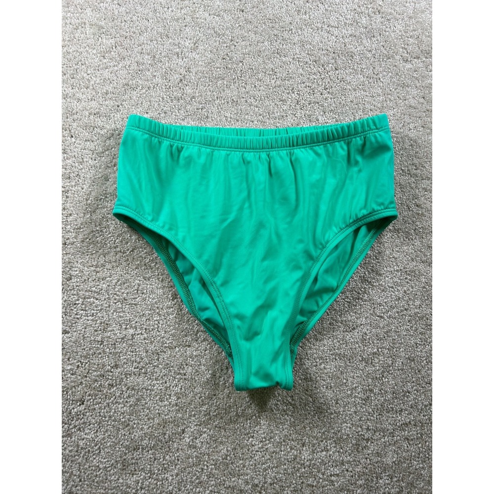Women's Swimwear Green Size 10 Nylon Spandex High Waist Bikini Bottom